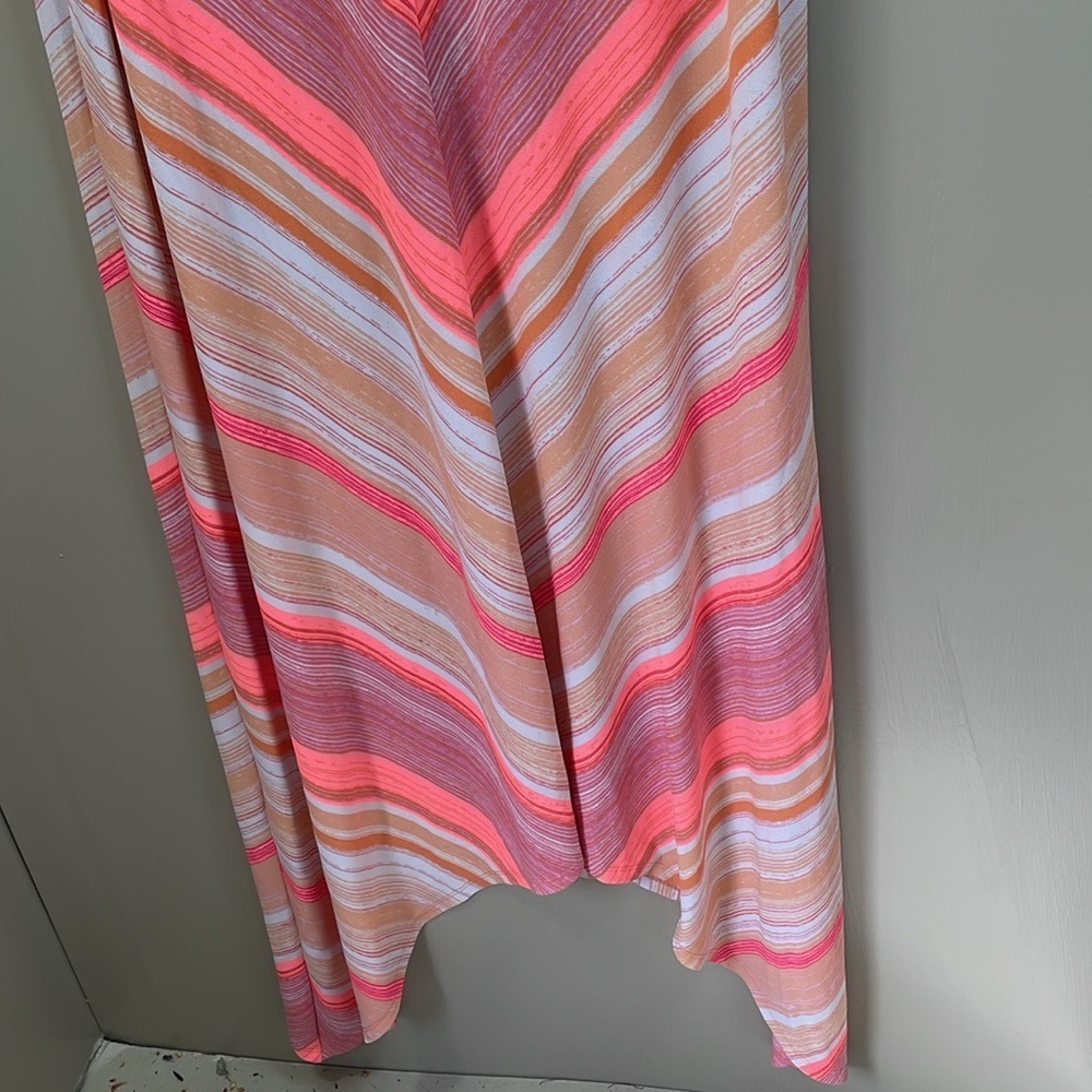 Striped Maxi Dress Criss Cross Back Sleeveless Casual Summer - Picture 3 of 10